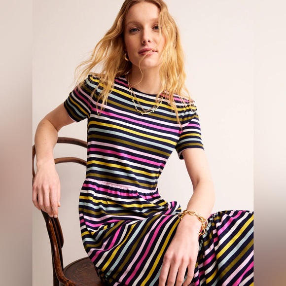 emma tiered jersey midi dress BODEN Emma Tiered Jersey Midi Dress